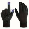 thumbnail image 1 of Dsseng RIGWARL 1 Pair Winter Cycling Gloves  Windproof Gloves Outdoor Gloves Two-finger Touch Screen  Non-slip Silicone  With Reflective Strip For Men Women, 1 of 7