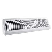 Accord Ventilation Baseboard Diffuser Sunburst Traditional - Adjustable Heavy Gauge Steel - 15 in, White