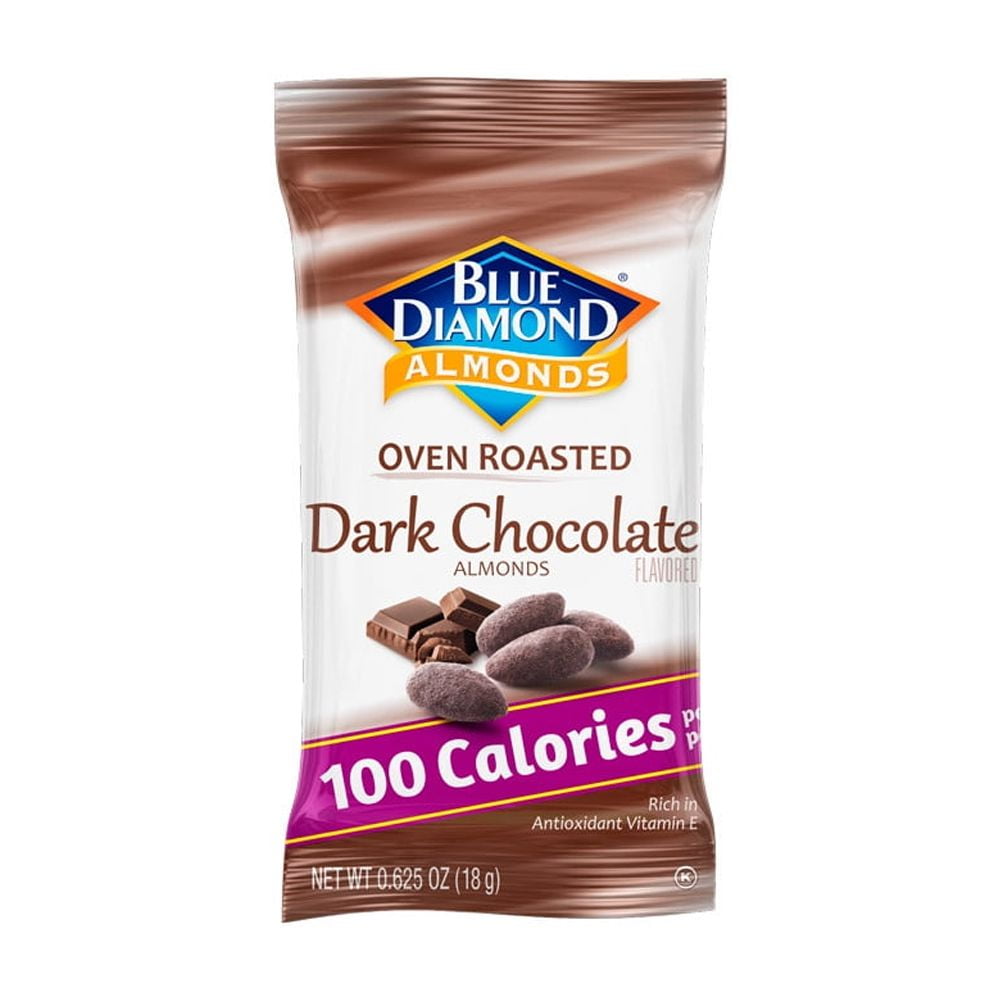 Blue Diamond Almonds, Dark Chocolate Cocoa Dusted Almonds, 100 calorie packs (32 count)