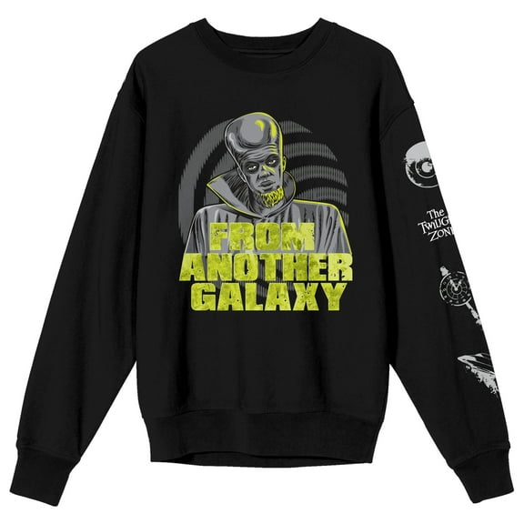 Twilight Zone From Another Galaxy Women's Black Crew Neck Sweatshirt-Large