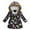 Black, variant on Lkhaha Girls Jacket Boys Flower Prints Hooded Winter Warm Thicken Windproof Zipper Parka Fall Winter Clothes Size 2-3 Years