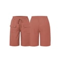 thumbnail image 3 of Womens Short Style with Pockets Casual Shorts for Women Summer Relaxed Fit Five Point Length Orange-Red S, 3 of 6