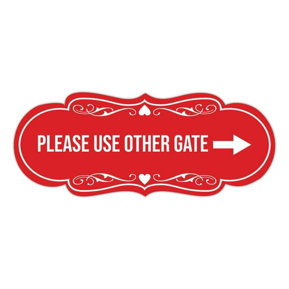 Signs ByLITA Designer Please Use Other Gate Sign (Red) - Large