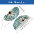thumbnail image 2 of PhooArto 6 Pcs Cup Drawer Pulls, Daisy Flowers Butterfly on Wooden Shell Shape Handles Cabinet Knobs for Dresser Cupboard Closet Wardrobe with Screws, 2 of 7