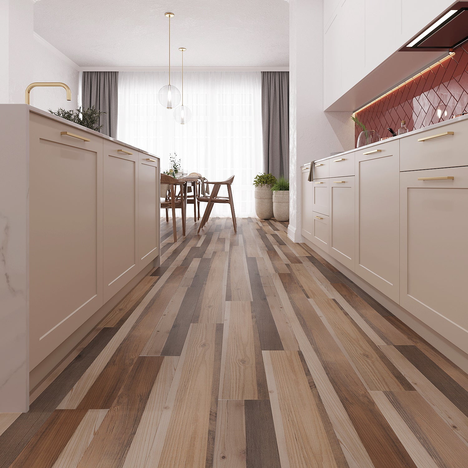 Lucida Surfaces BaseCore Barn Peel and Stick Vinyl Flooring Plank 1 Sample Pack