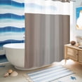 thumbnail image 5 of No Hook Shower Curtain, Brown Gray Ombre Shower Curtains for Bathroom with See Through Top Window, Modern Gradient Abstract Art Waterproof & Washable Bath Curtain Extra Long 72"x96", 5 of 9