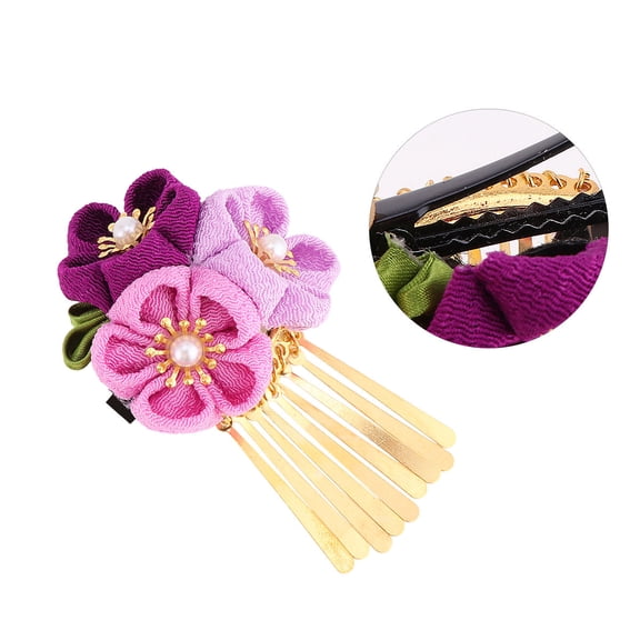 TEHAUX 1Pack Kawaii Hair Clips for Girls and Photography Enthusiasts Pink Purple Yellow 3.1x2x0.8 Inch