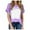 Purple, variant on CFLVAEK Sublimation Blank Shirts for Women Casual Bleached Short Sleeve Blouses Loose Fitted Round Neck Tunics
