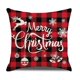 thumbnail image 4 of Juego de 4 fundas de almohada navideñas LzGUNGY 18 x 18 pulgadas estilo rústico color negro y rojo, 4 of 5