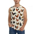 thumbnail image 3 of Uemuo Roosters and Chickens Pattern Men's Sleeveless T-Shirt,Muscle Athletic Tank Top, Moisture-wicking Quick-dry Breathable Classic Tee Top for Gym Run Outdoor Sports-Medium, 3 of 8