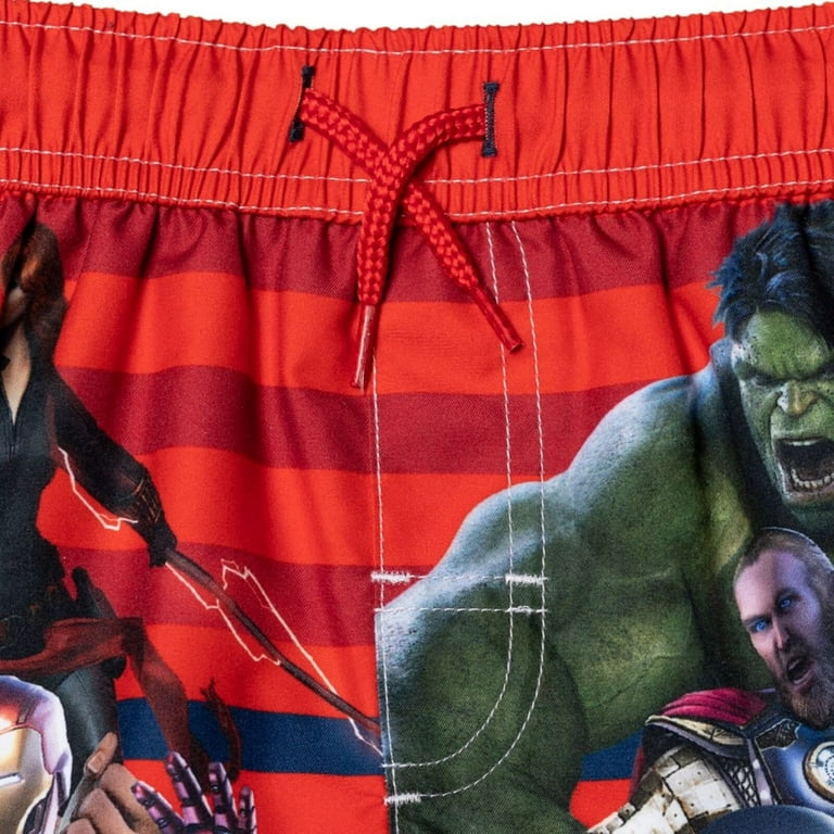 Marvel Avengers Captain America Iron Man Toddler Boys Swim Trunks Bathing Suit Multicolor 4T