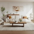 thumbnail image 4 of 47 inch Coffee Table, Rectangular Wooden Coffee Table, Brown Coffee Table Wood Living Room, Modern Minimalist Center Table, 4 of 8