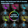 thumbnail image 2 of Toilet Night Light, 16 Colors Changing Toilet Light Motion Sensor with Star Light, 1PC Rechargable LED Toilet Bowl Light for Bathroom, Funny Gifts for Dad Teen Boys Girls Men Women (RGB-1pc), 2 of 6