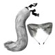 thumbnail image 3 of Conjunto de orejas y cola de gato y zorro, diadema para carnaval, mascarada, disfraz y cumpleaños. Gris, 3 of 9