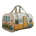 thumbnail image 2 of AURIGATE Vintage Camper RV Quilted Travel Duffle Bag, Soft Cloth Medium Capacity Weekend Overnight Carry On Bag for Camping Road Trip Home Storage, 2 of 8