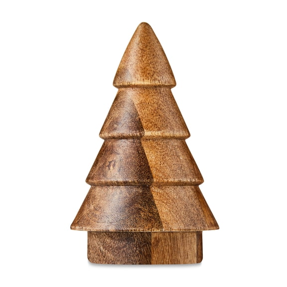 Brown Mango Wood Christmas Tree Tabletop Decoration, 4.5 in, by Holiday Time