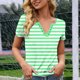thumbnail image 3 of Camisas de Manga Corta para las Mujeres Casual Impresión No Estructurada Botón Arriba Blusa Cuello Tripulado Top de Verano, Tops de Manga Corta de las Mujeres Casual, 3 of 6