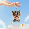 thumbnail image 7 of Opehuo Acrylic Yorkshire Terrier Dog Keychains Yorkie Accessories for Women Girls Handbag Charms Jewelry Gifts,Animals 2D Flat Acrylic Pendant Keychain Car Rearview Mirror Pendant, 7 of 7