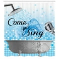 thumbnail image 3 of Ambesonne Saying Shower Curtain, Come and Sing Message, 69"Wx84"L, Pale Blue White, 3 of 3
