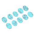 thumbnail image 4 of 10 piezas de piedras planas de turquesa de aspecto ovalado y brillante, piedra de joyería DIY, turquesa plana para pendientes, pulsera, colgante, azul pavo real, 12x16mm (WxL), 4 of 5