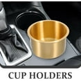 thumbnail image 6 of ABCISI 2pcs Copper Cup Holders for Storage, Stainless Steel with Brass Plating, Universal Drink Holders Fit Rvs Boats Cars and Trucks, 4.01 X 4.01 X 4.33 Inch, Gold, 6 of 9