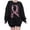 Black, variant on Sweatshirts for Women Loose Fit Cancer Fighter Sweatshirt Butterfly Pink Ribbon Long Sleeve Tops Breast Cancer Awareness Daily Wear