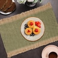 thumbnail image 3 of Natural Jute Boho Chic Fringe Edge Table Placemats, Rectangular Rustic Farmhouse Burlap Tassel Dining Table Mats, Heat Resistant Washable Placemats for Kitchen Dining Table, 1Pc(Green1,17.7x11.8"), 3 of 7