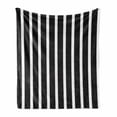 thumbnail image 1 of Striped Soft Flannel Fleece Blanket, Abstract Monochrome Vertical Stripes Repetitive Classical Basic Print, Cozy Plush for Indoor and Outdoor Use, 50" x 70", Charcoal Grey and White, by Ambesonne, 1 of 5