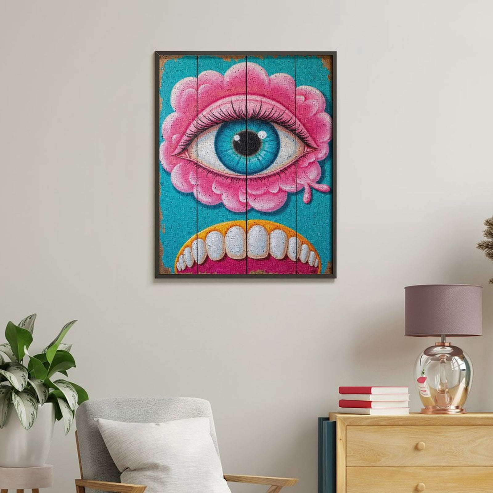 Paint By Numbers Kit for Adults Beginner - DIY Surreal Eye Teal Pink Art Canvas Painting Kits for Adults, Frameless Paint By Number for Adults for Home Wall Decor 16x20 Inch