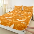 thumbnail image 3 of jejeloiu Horror Bat Twin Sheet Sets,Halloween Theme Twin Fitted Sheet,Orange Wild Animal Flat Sheet For Teens Boys,Super Cozy Room Decor,3 Pieces, 3 of 7