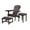Dark Brown, variant on 33.75 x 33 x 27.75 in. 2 Foldable Adirondack Chair with Cup Holder, Dark Brown