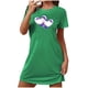 thumbnail image 2 of Camisón corto de San Valentín para mujer, talla grande, estampado en el pecho, cuello redondo, manga corta, 2 of 3