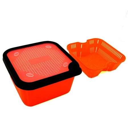 Rooha 1Pc Fishing Redworm Bait Box 2In1 Pellet Strainer With Inner Frame For Draining Carp Fishing Redworm Bait Tackle Box Accessories