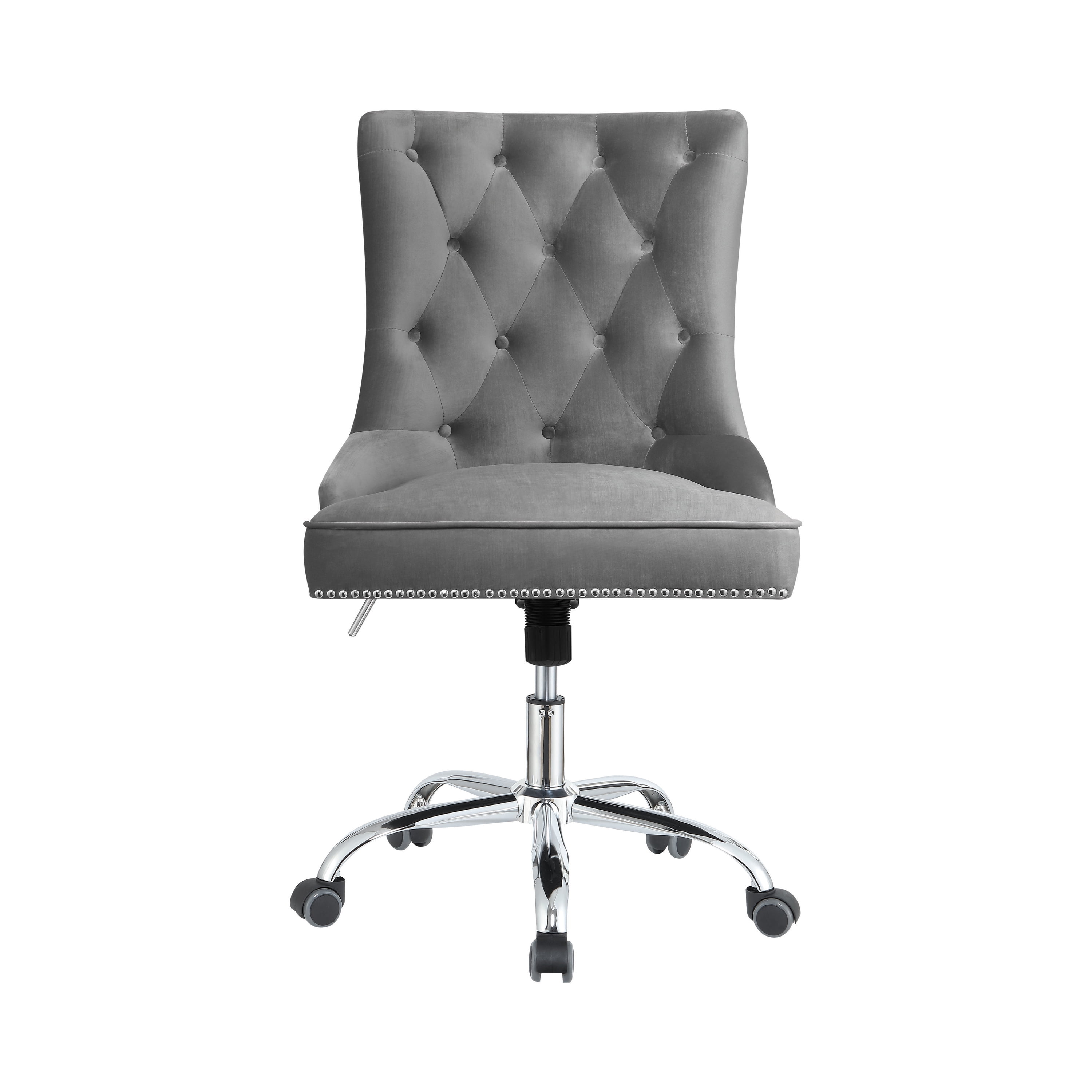 Tufted Back Office Chair Grey And Chrome Walmartcom Walmartcom