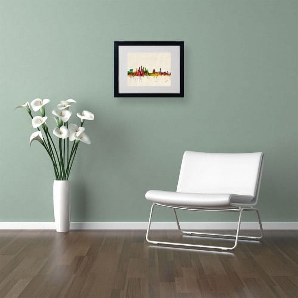 Trademark Fine Art "Tampa, Florida" Canvas Art by Michael Tompsett, Black Frame