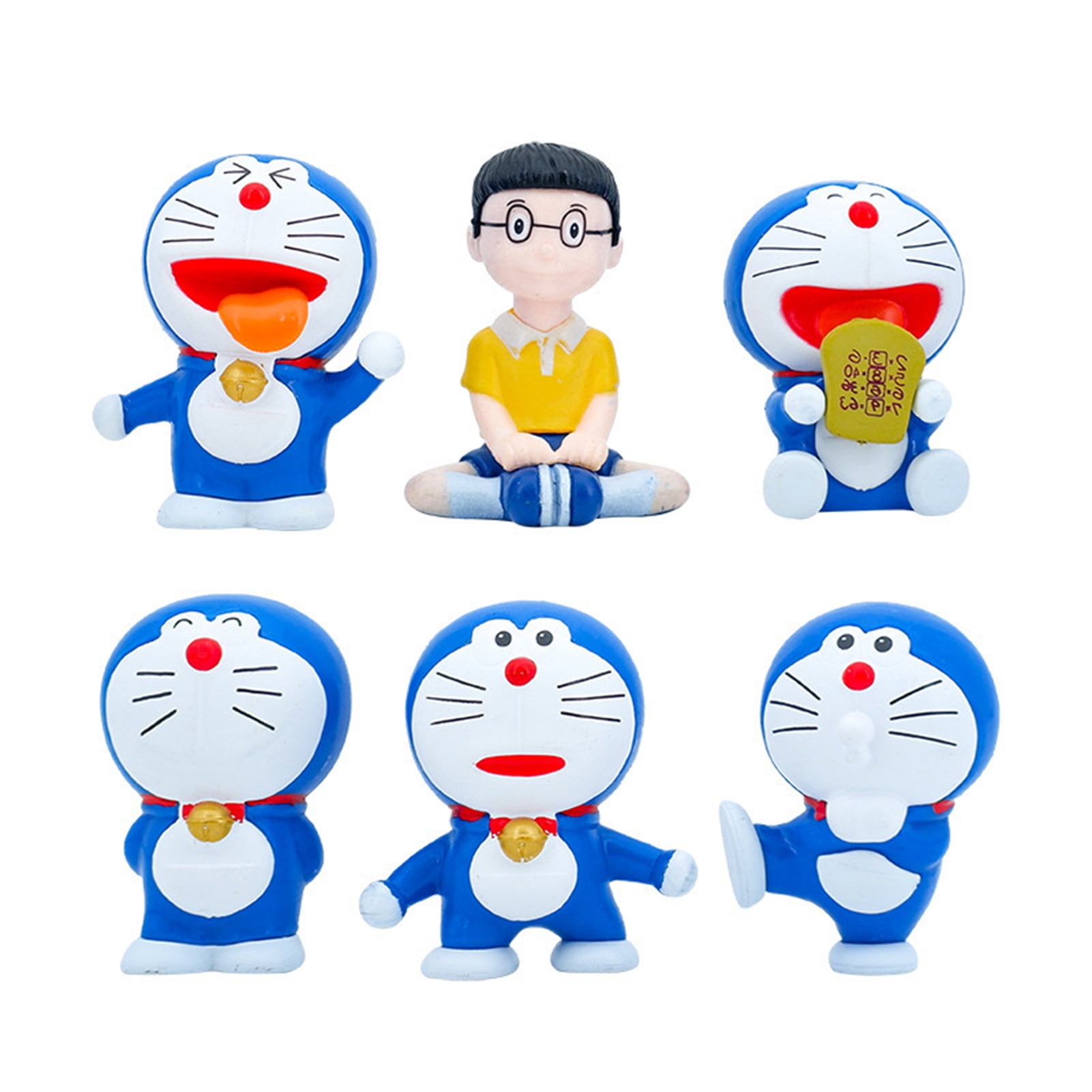 Wanwan 6Pcs Doraemon Figure Collectible Cartoon Craft Miniature Figurine  Japan Anime Doraemon Nobita Figure Model Toy Cake Car Decoration -  