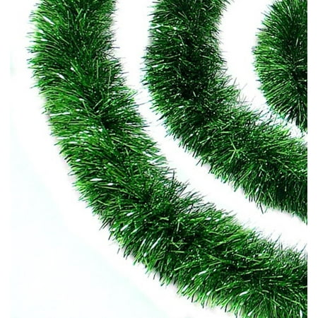 50 festive xmas green christmas tinsel garland unlit 50 festive xmas green christmas tinsel garland unlit