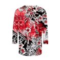 thumbnail image 5 of Nouveaux et Tendances T-Shirts Graphiques Uooqdmx pour Femmes, Hauts Boho pour Femmes, Hauts Floraux pour Femmes, Tunique Col en V 2025 Mignons, Hauts de Sortie pour Femmes, Rouge m, 5 of 5
