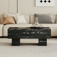 thumbnail image 2 of Modern Black Coffee Table With Lovely Design Patterns, 43.3"×21.6"×17.2", For Living Room & Home Theater, 330lb Capacity, Simple Setup Fascinating Room, Carrying Install, 2 of 5