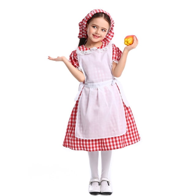 Disfraz de Halloween para niñas, disfraz de fiesta, Frozen Anna, Lolita, mucama, tutú, Caperucita Roja, Alicia, ropa de Carnaval para niños, SetXS Gao Jinjia LED
