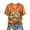 Orange, variant on Stralyhd Fall Pumpkin Graphic Women Shirts Campfire Print Tee Festival Gathering V‑neck Top Cottagecore Short Sleeve Shirt S
