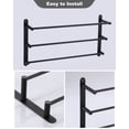 thumbnail image 3 of 24 inch Wowow Matte Black 3-Tier Wall Mounted Towel Rack with Mounting Hardware in Stainless Steel, 3 of 5