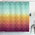 thumbnail image 1 of Ambesonne Indie Shower Curtain, Abstract Checkered Pastel, 69"Wx70"L, Turquoise Marigold, 1 of 3