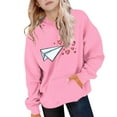 thumbnail image 4 of Sudadera con capucha para niños, cuello redondo, manga larga, ropa de abrigo para niños de talla mediana y grande, jersey, blusa de poliéster para niños, 4 of 5