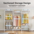 thumbnail image 3 of VIPEK V5 Heavy Duty Portable Closet Wardrobe, 890LB Capacity Clothing Rack with 8 Shelves & 4 Hanging Rods, Freestanding Adjustable Storage Unit, White, 3 of 11