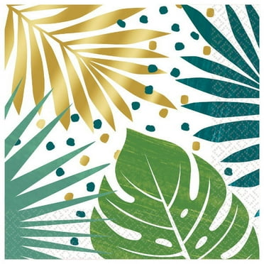 Key West Palm Tree Leaf Tropical Summer Luau Theme Party Luncheon Napkins