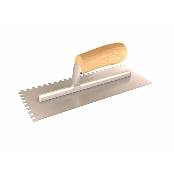 Bon Tool 14-320 Notched Trowel - 1/4-inch Squareuare - Wood Handle