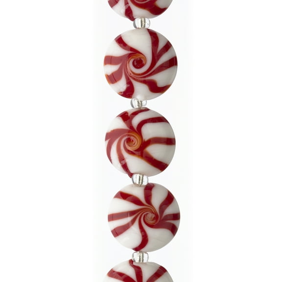 Bead Landing Candy Cane Glass Beads, 16mm, 9 Packs: 7 ct. (63 total)