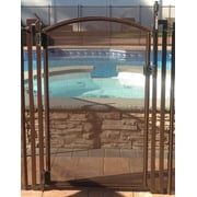 2.5 ft. W X 4 ft. H Pool Fence DIY Gate in Brown with Self-Closing, Self-Latching Hardware & Arch Top