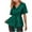 Army Green-03, variant on Mittory Women's Elegant Sequin Tops V Neck Tie Front Short Bell Sleeve Shirts Peplum Tops Blouse